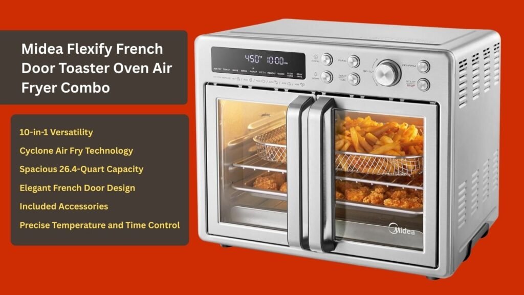 Midea Flexify French Door Toaster, baking Oven Air Fryer Combo